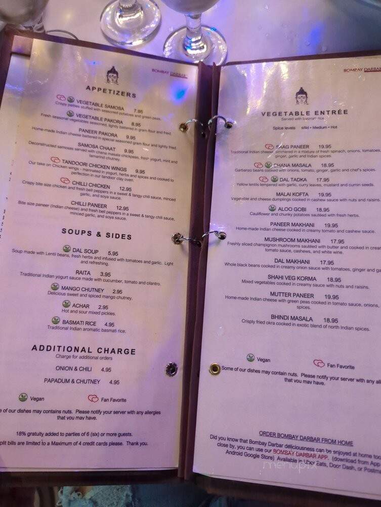 Bombay Darbar - Fort Lauderdale, FL menu_pic