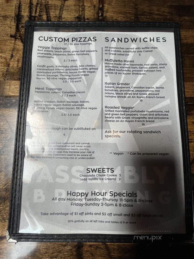 Assembly Brewing - Portland, OR menu_pic