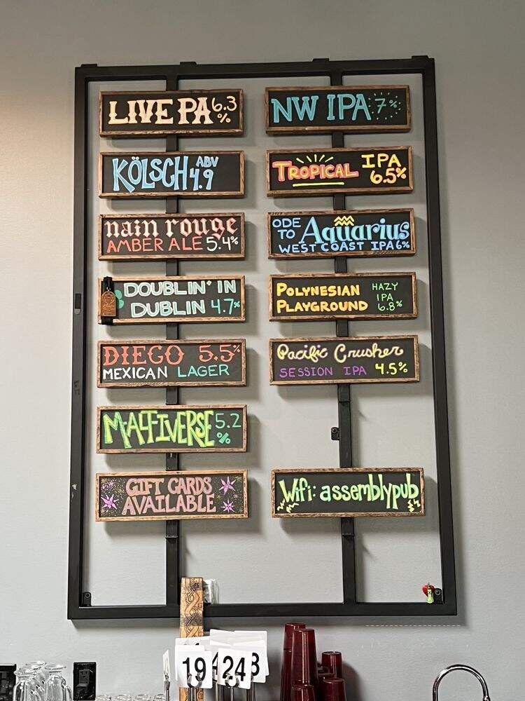 Assembly Brewing - Portland, OR menu_pic