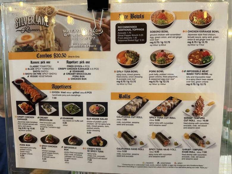 Silverlake Ramen DTLA - Los Angeles, CA menu_pic