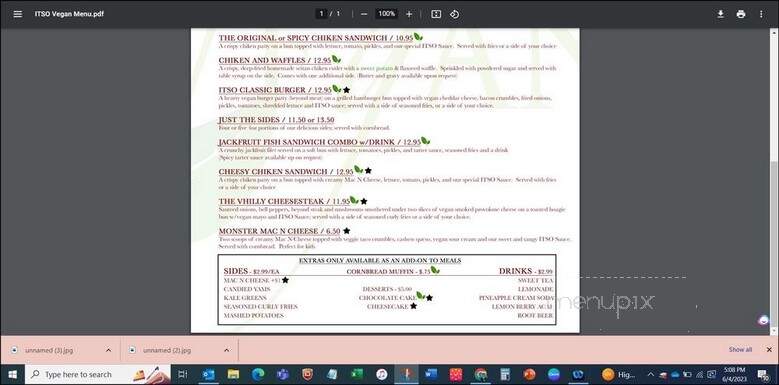 Itso Vegan - Grand Prairie, TX menu_pic