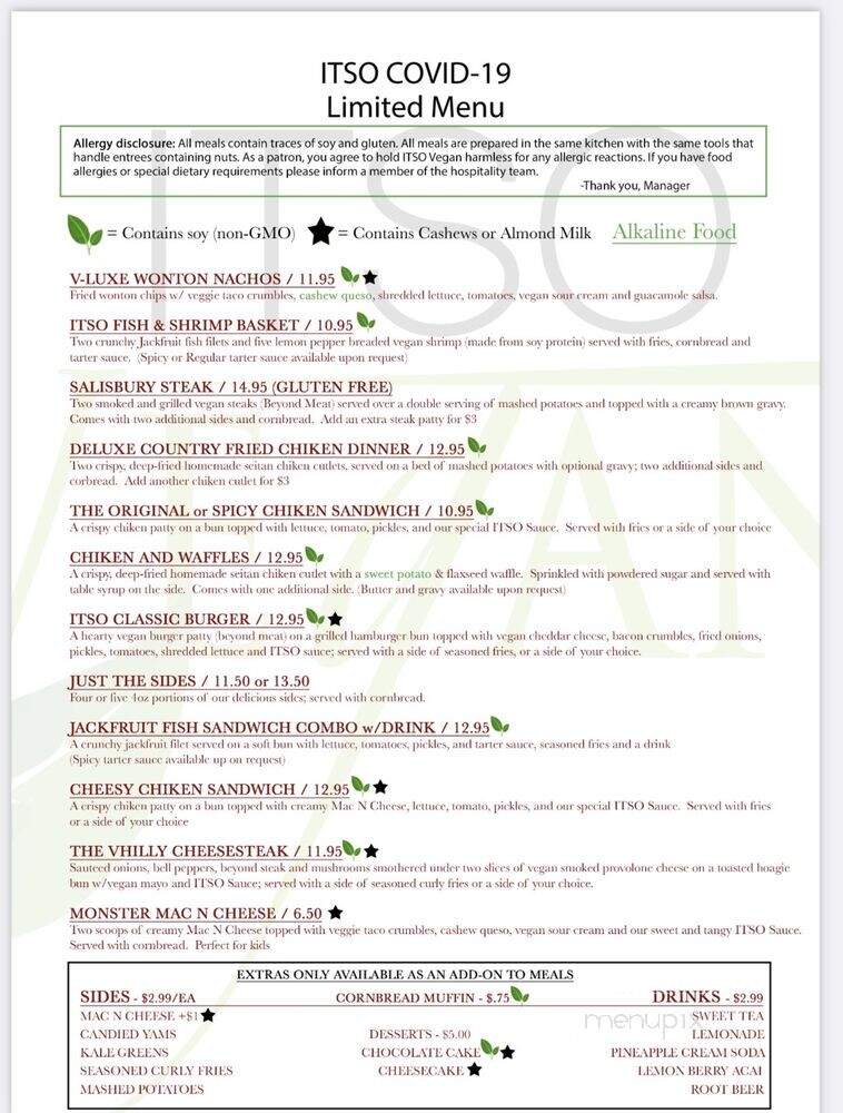 Itso Vegan - Grand Prairie, TX menu_pic