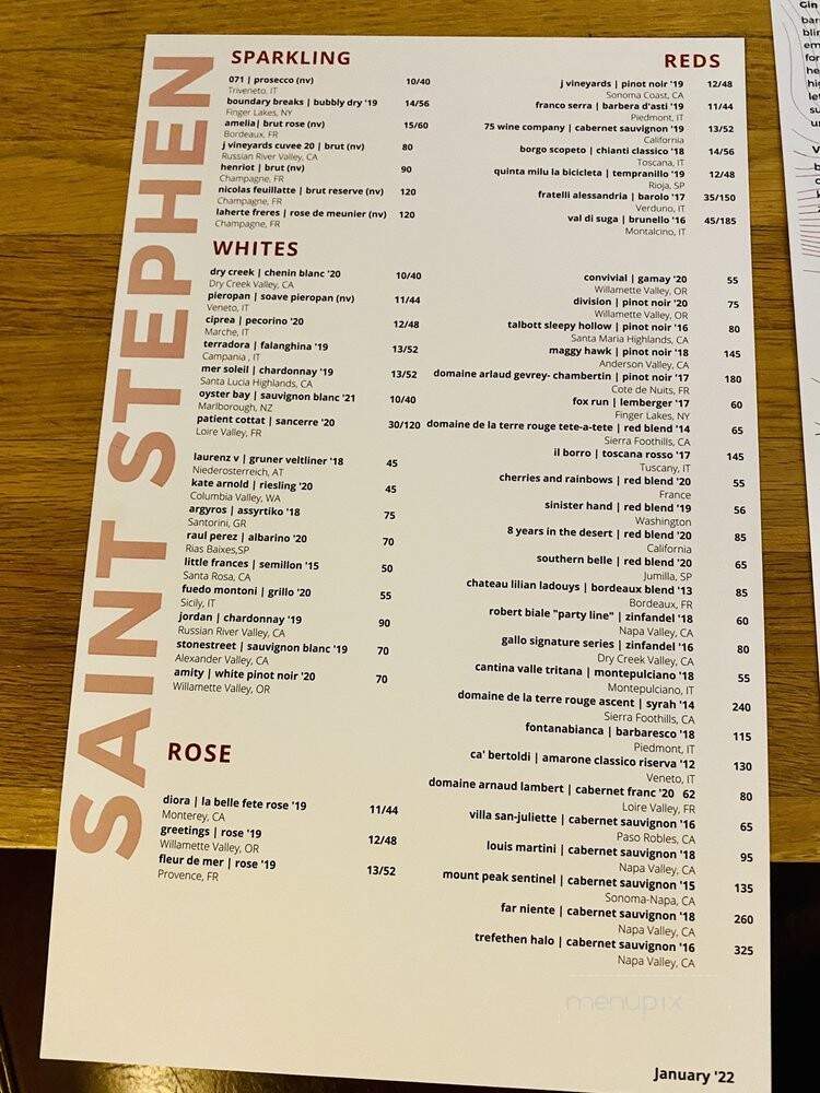 Saint Stephen - Nashville, TN menu_pic