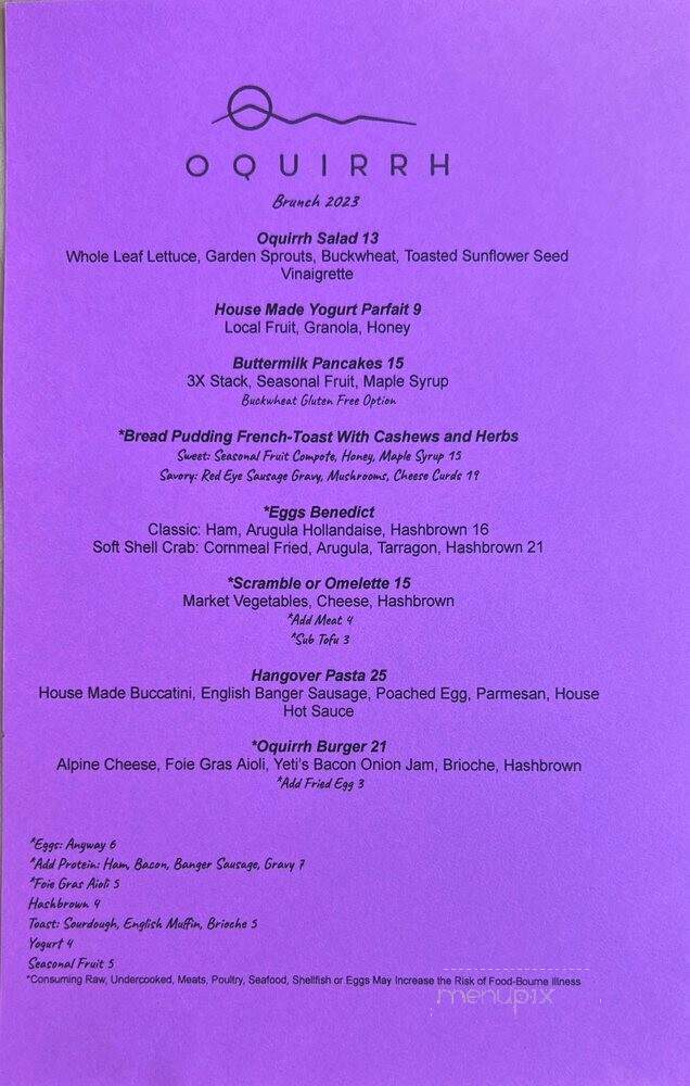 Oquirrh - Salt Lake City, UT menu_pic