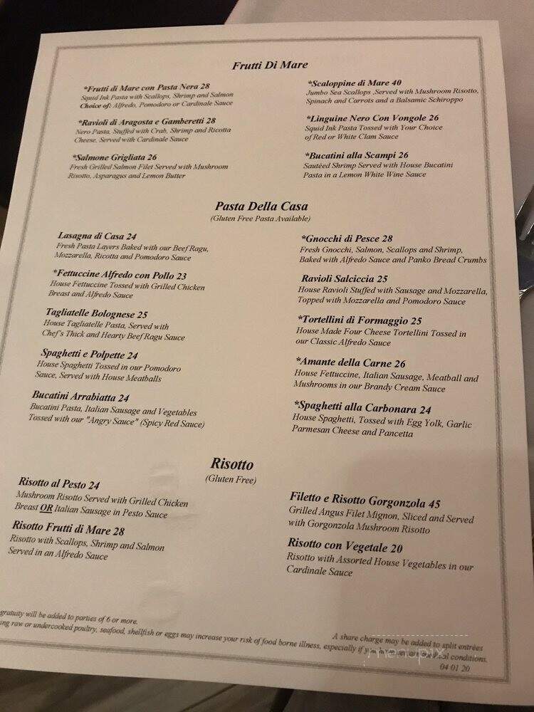 Gino's Vino Osteria - Round Rock, TX menu_pic