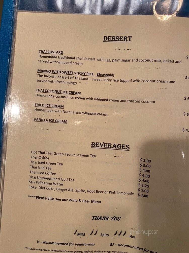 Blue Elephant Restaurant - Wilbraham, MA menu_pic
