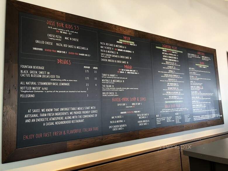 Sauce Pizza & Wine - Dallas, TX menu_pic