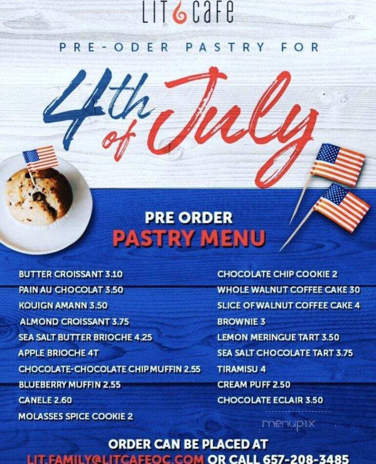 Lit Cafe - Anaheim, CA menu_pic