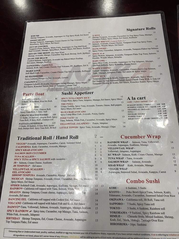 Nara Asian Creations - West Palm Beach, FL menu_pic