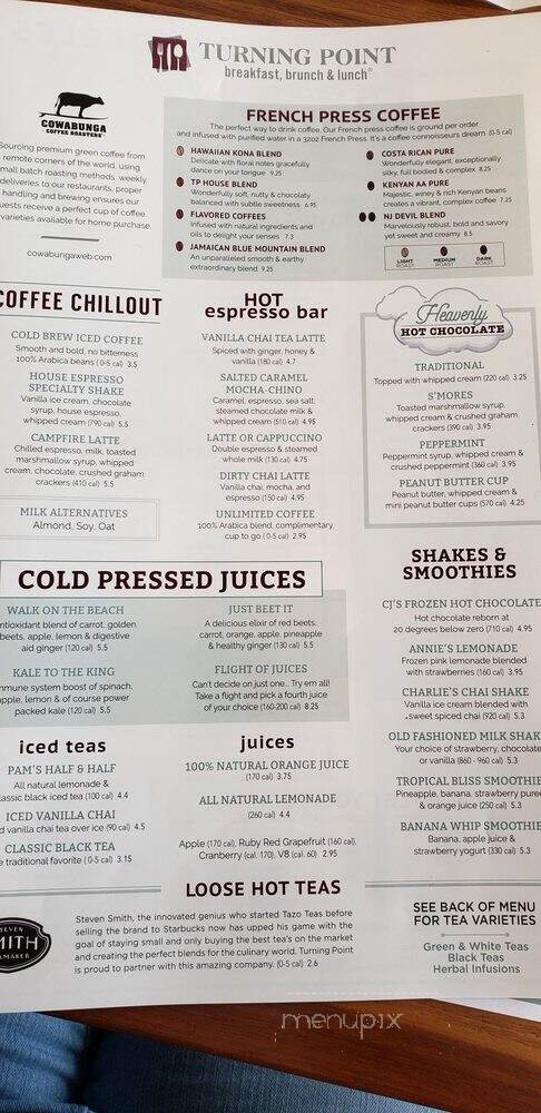 Turning Point - Newtown, PA menu_pic