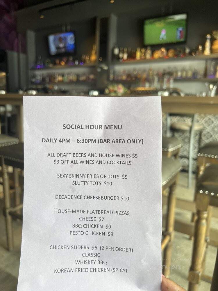 Decadence - Hermosa Beach, CA menu_pic