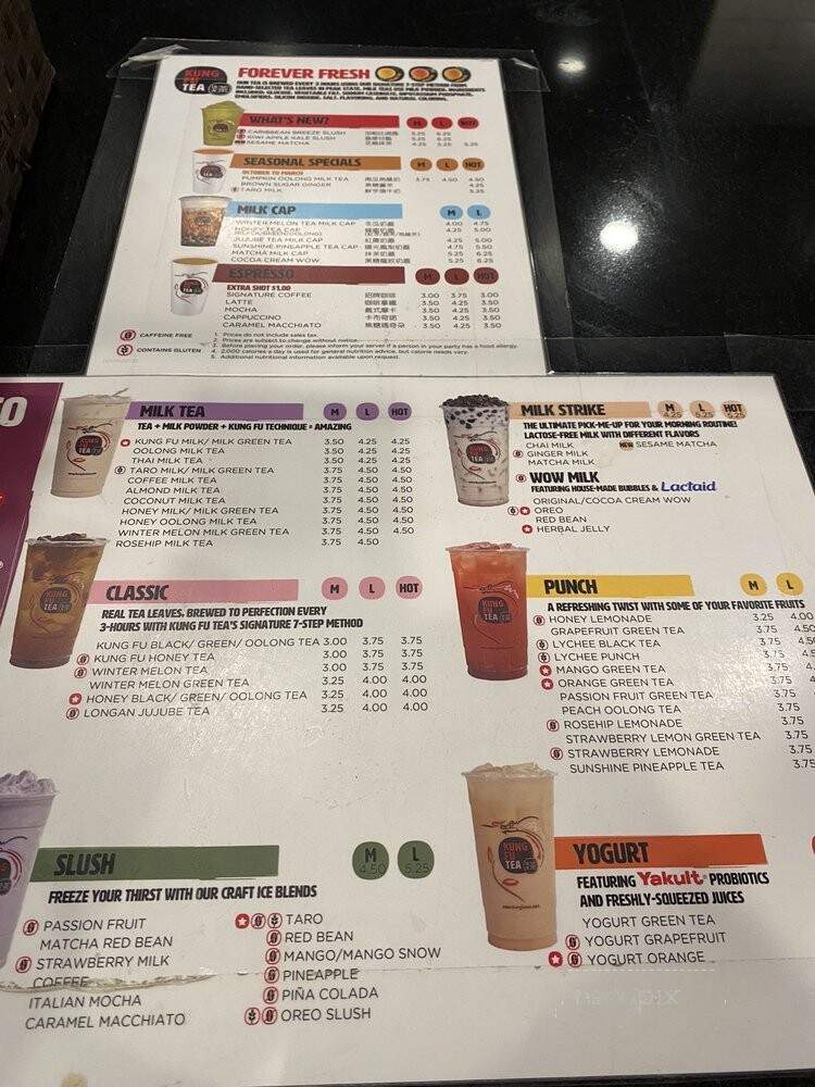 Kung Fu Tea - Ardmore, PA menu_pic