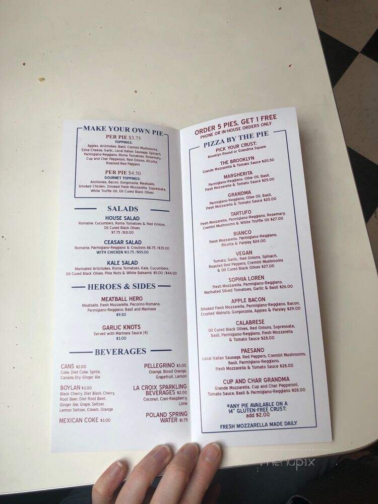 Williamsburg Pizza - New York, NY menu_pic