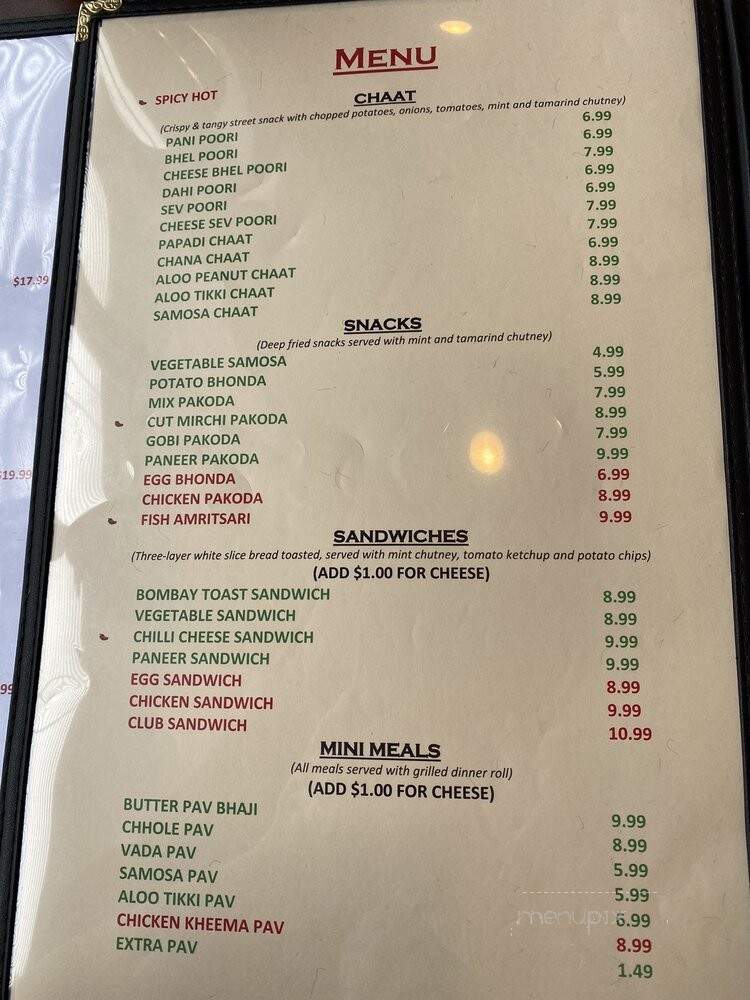 Indian Street Food - Gainesville, FL menu_pic