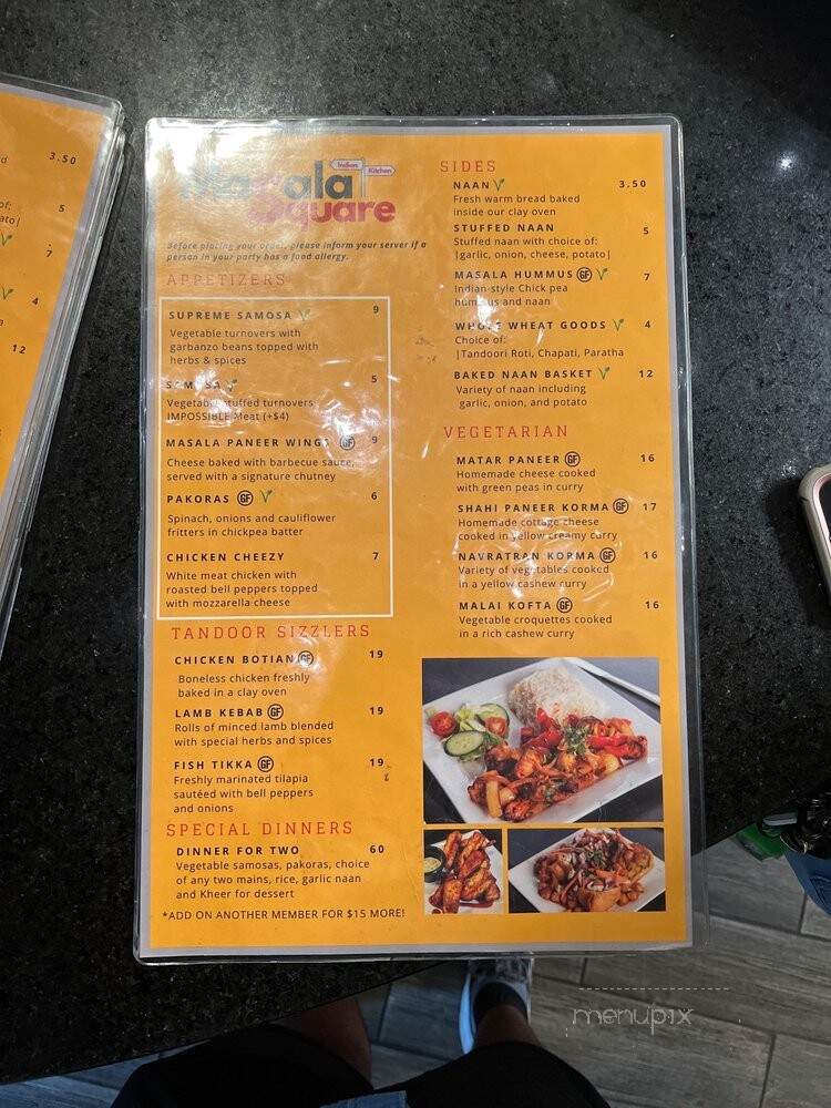 Masala Square Indian Kitchen - Somerville, MA menu_pic