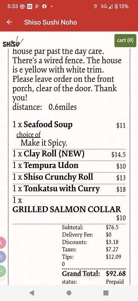 Shiso Sushi Bar - North Hollywood, CA menu_pic