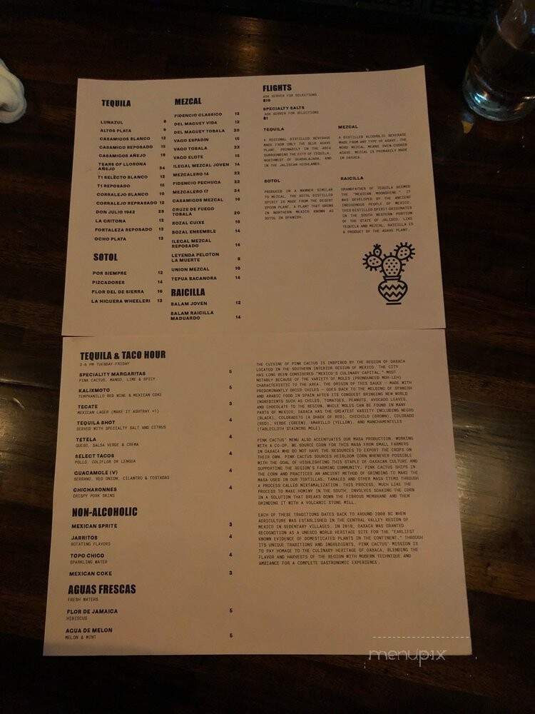 Pink Cactus - Charleston, SC menu_pic