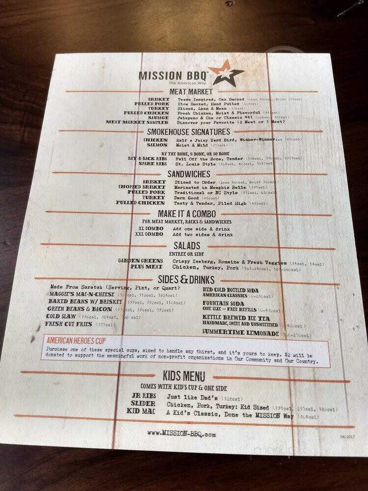 Mission Barbque - Mason, OH menu_pic