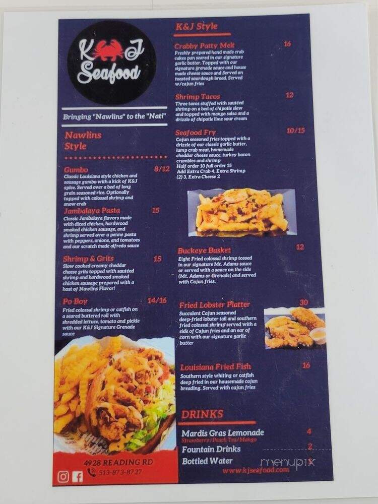 K&J Seafood - Cincinnati, OH menu_pic