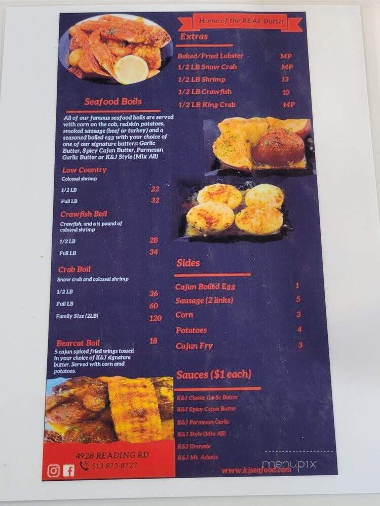 K&J Seafood - Cincinnati, OH menu_pic