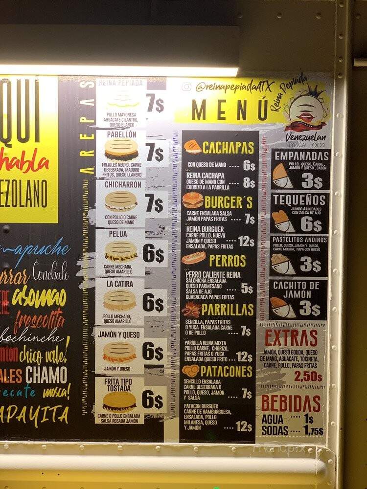 Reina Pepiada - Austin, TX menu_pic