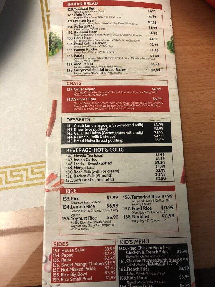 Curry Bowl - Folsom, CA menu_pic