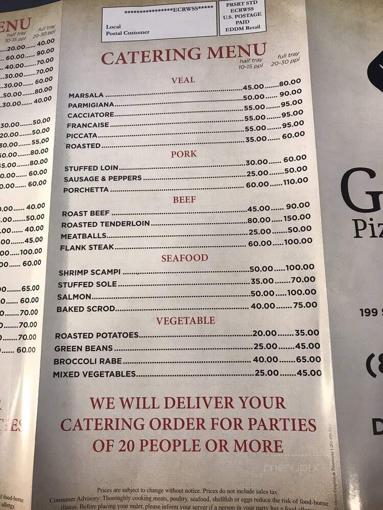 Giulia's Pizza Restaurant - Cromwell, CT menu_pic