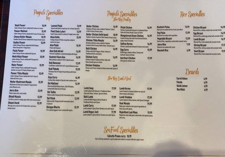 Bhai Sahab - Leesburg, VA menu_pic