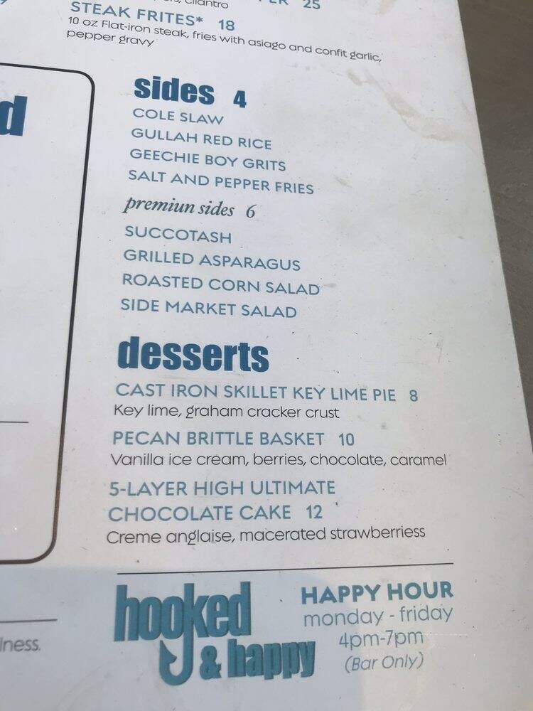 Hooked Seafood - Charleston, SC menu_pic