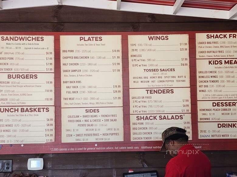 Shane's Rib Shack - Charlotte, NC menu_pic