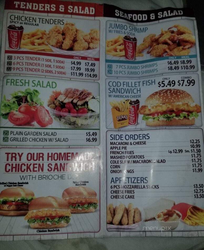 Texas Chicken And Burger - Hicksville, NY menu_pic