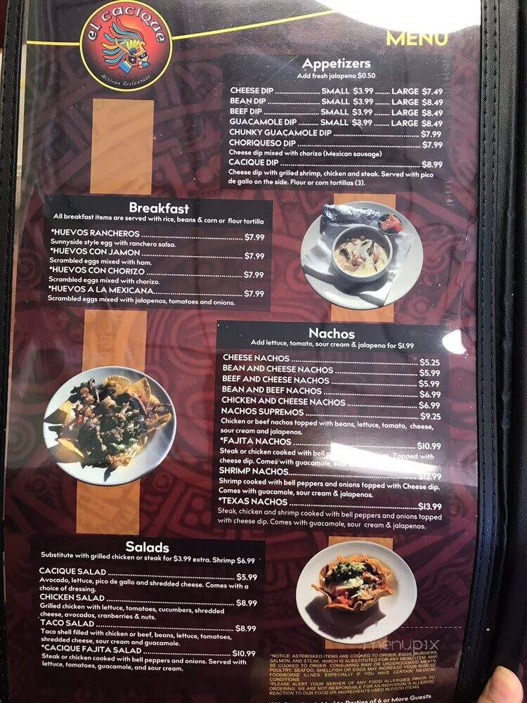 El Cacique Mexican Restaurant - McDonough, GA menu_pic