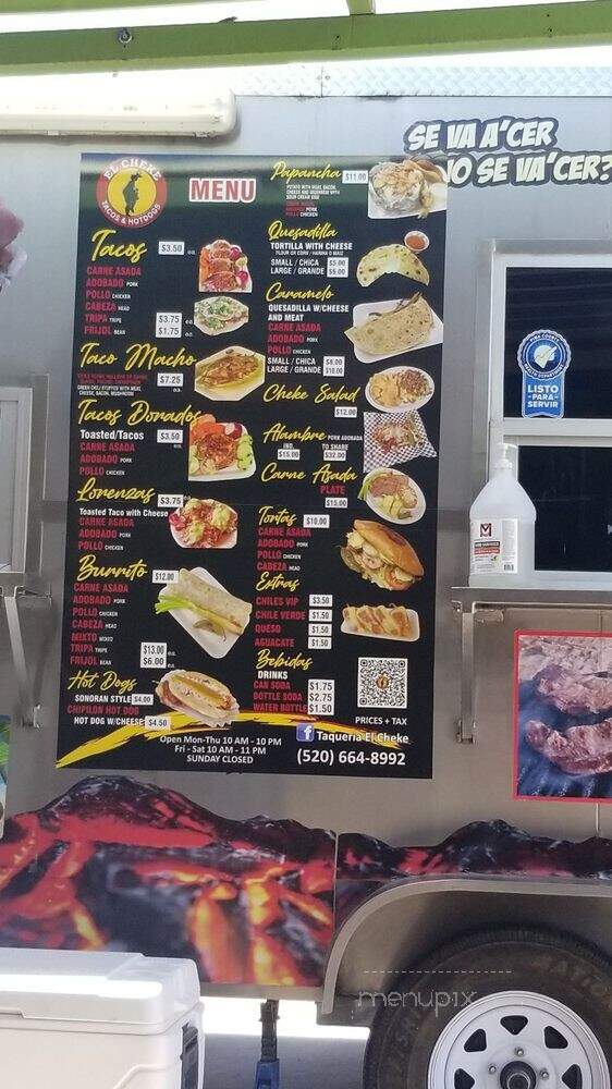 Taqueria El Cheke - Tucson, AZ menu_pic