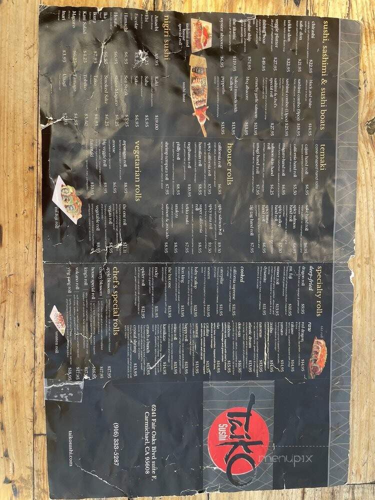 Taiko Sushi - Carmichael, CA menu_pic