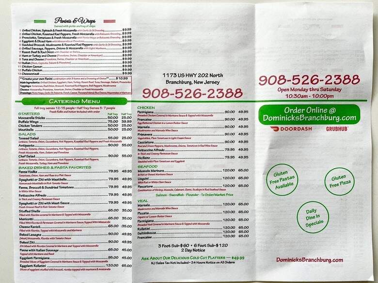 Dominick's Pizzeria 2 - Branchburg, NJ menu_pic