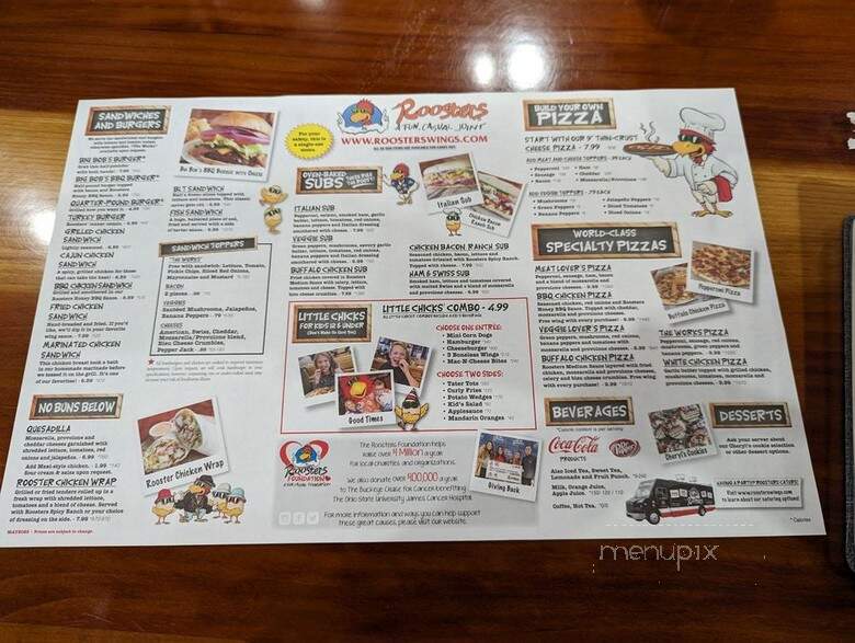 Rooster's - Miamisburg, OH menu_pic