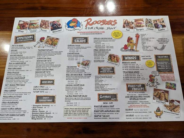 Rooster's - Miamisburg, OH menu_pic