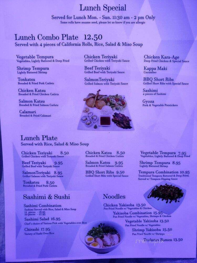 Kazoku Japanese - Burnsville, MN menu_pic