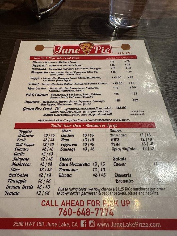June Pie Pizza - June Lake, CA menu_pic
