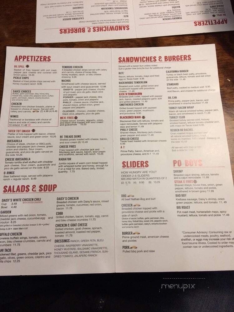 Daisy's Garage & Filling Station - Cedar Rapids, IA menu_pic