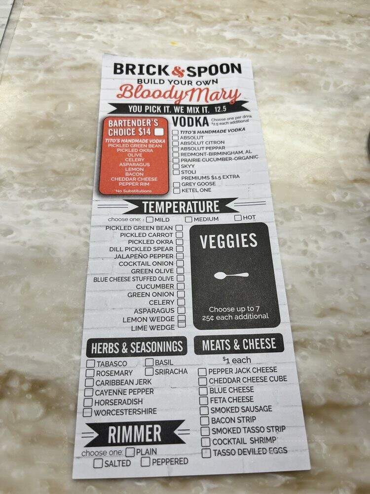 Brick & Spoon Restaurant - Tuscaloosa, AL menu_pic