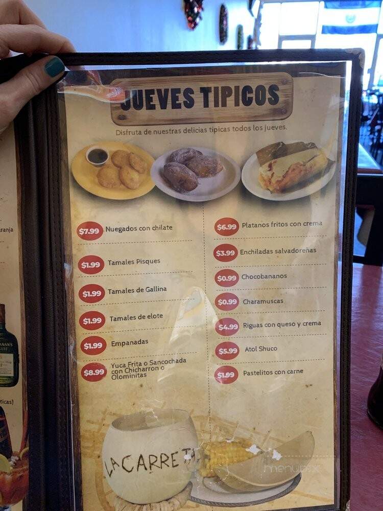 La Carreta Salvadorena Restaurante - Dallas, TX menu_pic