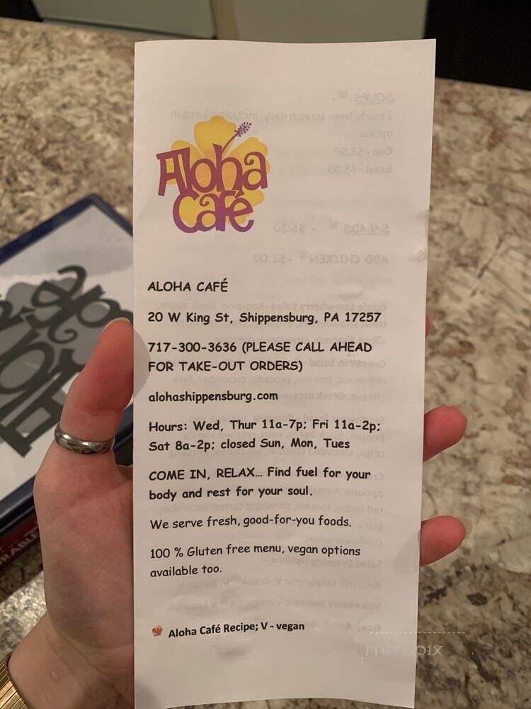 Aloha Cafe - Shippensburg, PA menu_pic