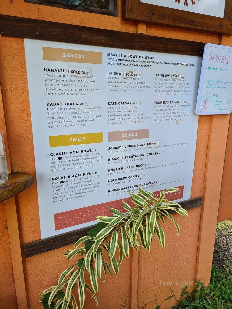 Nourish Hanalei - Hanalei, HI menu_pic