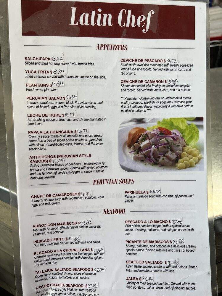 The Latin Chef - San Diego, CA menu_pic