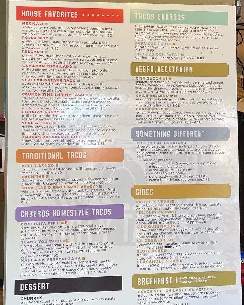 City Tacos - Encinitas, CA menu_pic