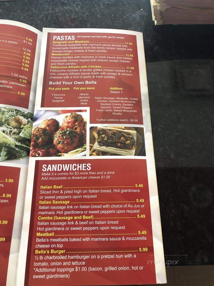 Bella's pizza - Carol Stream, IL menu_pic