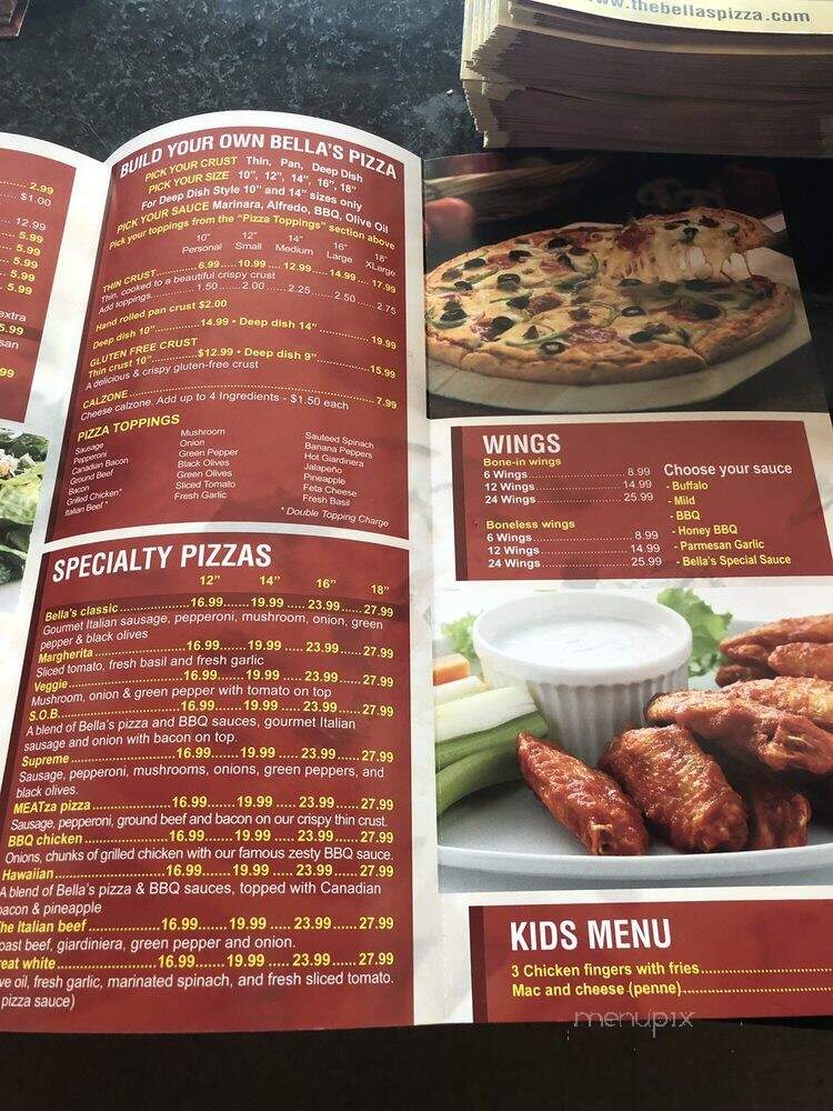 Bella's pizza - Carol Stream, IL menu_pic