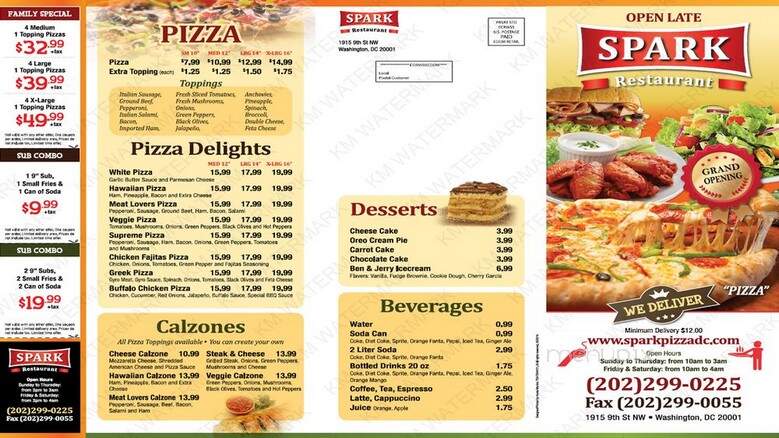 Spark Pizza DC - Washington, DC menu_pic