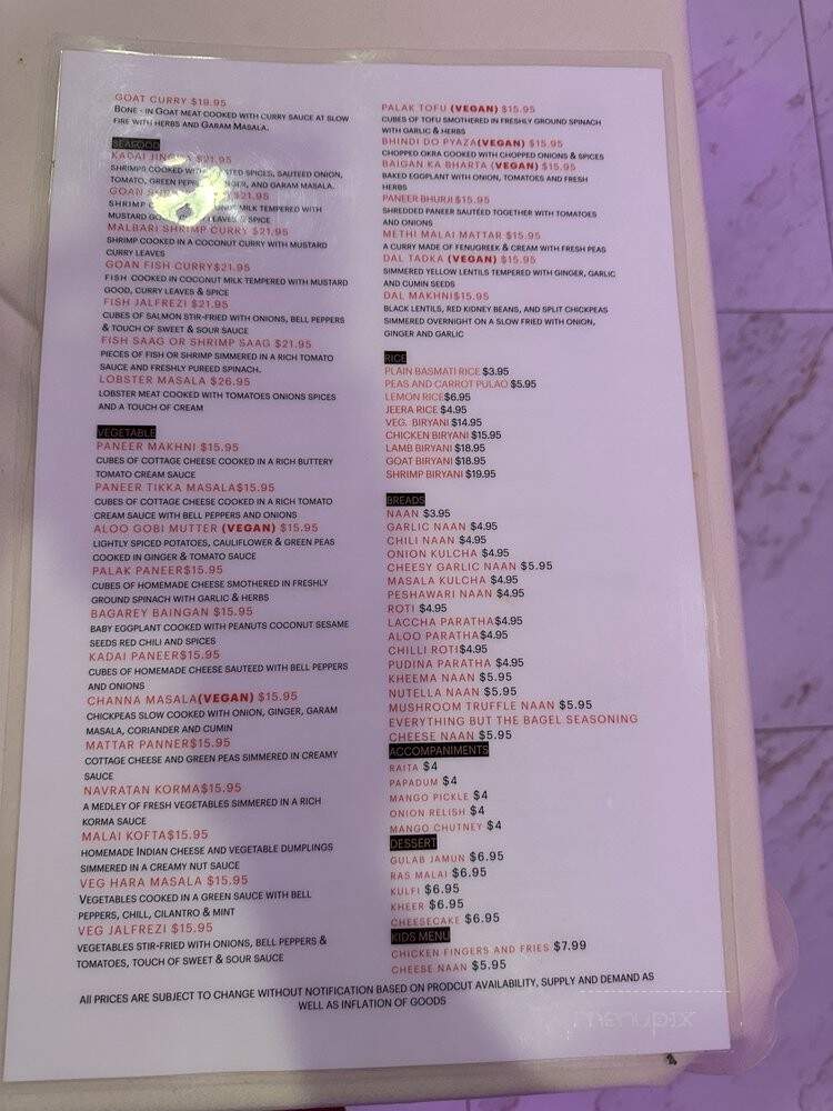 Tiff's Rivaaz - Pequannock Township, NJ menu_pic